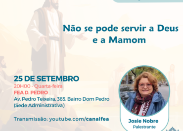 Não se pode servir a Deus e a Mamom | Palestra Pública #Em Casa 25/09/2024