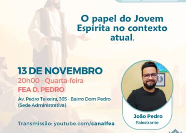 O papel do Jovem Espírita no contexto atual | Palestra Pública #Em Casa 13/11/2024