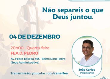 Não separeis o que Deus juntou | Palestra Pública #Em Casa 04/12/2024